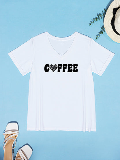 COFFEE V-Neck Short Sleeve T-Shirt