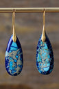 Handmade Teardrop Shape Natural Stone Dangle Earrings