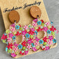 Flower Shape Acrylic Dangle Earrings