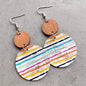 Round Shape Wooden Dangle Earrings