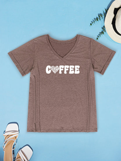 COFFEE V-Neck Short Sleeve T-Shirt